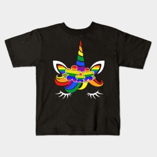 Cute LGBT Unicorn LGBT Gay Lesbian Pride T-shirt Kids T-Shirt